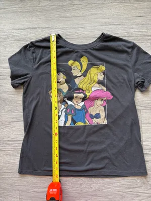 Disney Black Short Sleeve Tee with Classic Princess Portraits Size M thumbnail 4