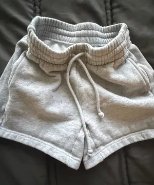 Aritzia TNA Light Heather Gray Drawstring Boyfriend Lounge Shorts thumbnail 1