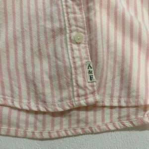 Abercrombie & Fitch Pink White Striped Button Down Shirt Women’s Medium thumbnail 8