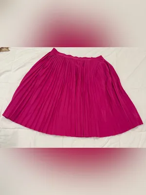 Vibrant A New Day Fuchsia Pleated Accordion Midi Skirt - Size XL thumbnail 2