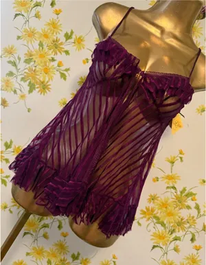 Sexy see through burgundy top size 32 thumbnail 1