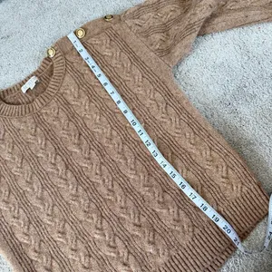 J. Crew Women’s Cable Knit Sweater Wool Alpaca Blend Soft Yarn in Brown S thumbnail 9