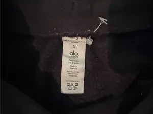 Alo Black Jogger Pocket Zip Sweatpants Size Small thumbnail 4
