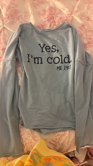 yes i’m cold crewneck Blue Size L thumbnail 1