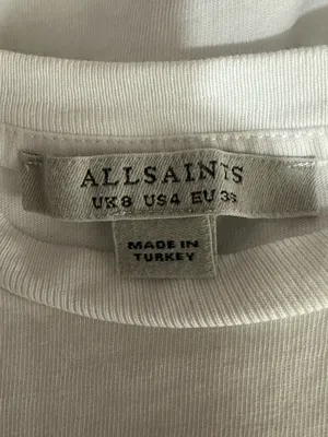 ALLSAINTS Lina Lace Tee T-Shirt White Size 4 thumbnail 6