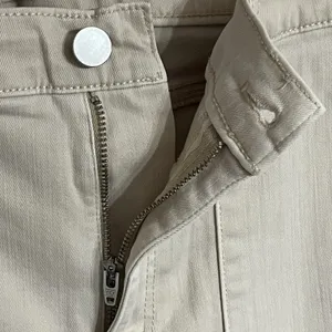Loft Women's Cream Colored Khaki‎ Pants Size 12 Petite Straight Leg Raw Hem thumbnail 6