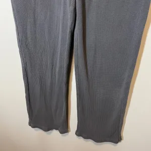 Losano Organic Cotton Waffle Knit Lounge Pants Charcoal Gray Drawstring Small thumbnail 5