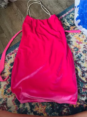Hot pink Lucy in the sky velvet dress size xs thumbnail 8