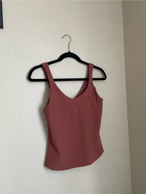 Beyond Yoga Impulse Ribbed Classic Tank Size Small Terracotta Rust V Neckline thumbnail 3