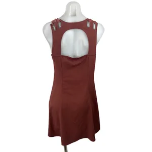 Free People Baby Love Trapeze Cut Out Open Back Sleeveless Mini Shift Dress Sz S thumbnail 4