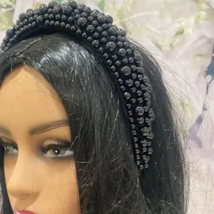 * Pearl headband - Black faux pearl thumbnail 2