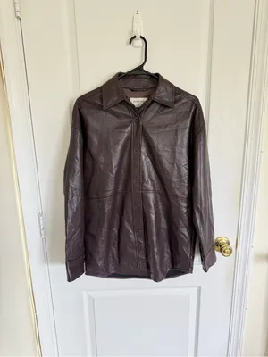 Aritzia Babaton Pelli Shirt Jacket in Brown thumbnail 3