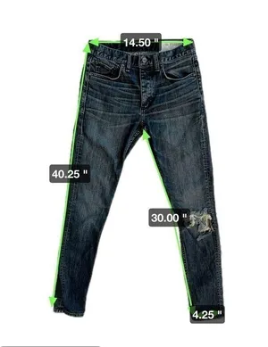 Rag & Bone Fit 1 Skinny Jeans Size 29x32, distressed thumbnail 4