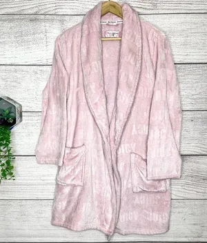 Juicy Couture Blush Pink Logo Plush Robe Size Large/ XL thumbnail 1