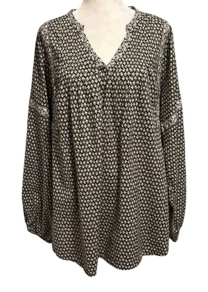 Old Navy Size XLT XL Tall Boho Peasant Top Blouse Floral Print Balloon Sleeves thumbnail 1