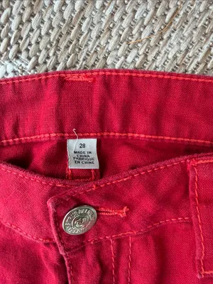 True Religion Women’s Red Jeans - Classic Slim Straight Fit thumbnail 2