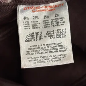 NWT Citizens of Humanity Logan Moto Pants Sz 24 Brown Low Rise Skinny‎ Grunge thumbnail 5