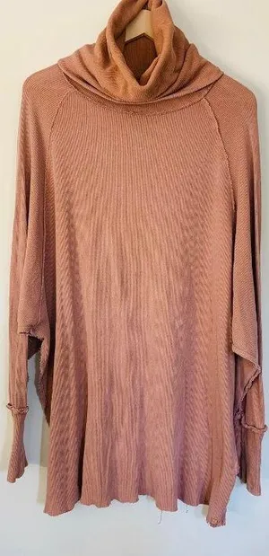 Free People We the Free Pullover Turtleneck Top in Terra Cotta size XS/S thumbnail 1