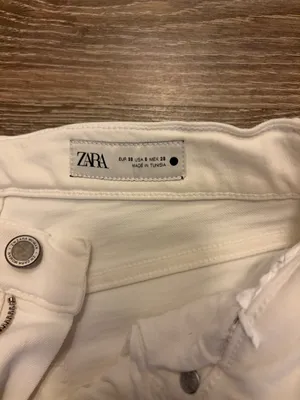 Zara Women's Slim Straight Jeans in Cream thumbnail 2