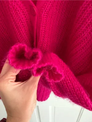 Sézane Pink Kid Mohair Merino Wool Button Cardigan Sweater Size S thumbnail 8