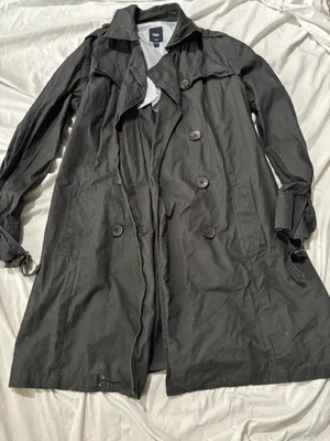 Gap Classic Black Double-Breasted Trench Coat thumbnail 4