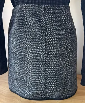 Gray Zip-Front Flannel Tweed Miniskirt thumbnail 2