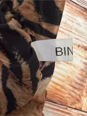 Bingo Brown Tiger Black Stripe Print Cropped Halter Top OS thumbnail 10