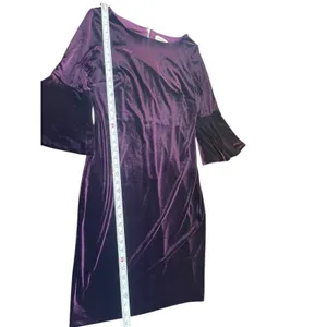 Calvin Klein Women’s Size 10 Velvet Bell Sleeve Sheath Dress Deep Purple Holiday thumbnail 7