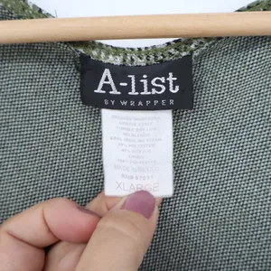 A-List by Wrapper Green Plaid Pinafore Mini Dress XL Sleeveless Jumper Pockets thumbnail 3