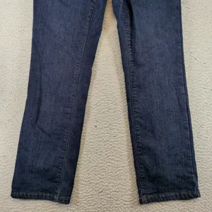 LL Bean Classic Fit Fleece Lined Jeans Womens 8‎ Reg Dark Indigo 502819 Stretch thumbnail 9