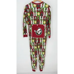 NWT Brand New 2024 Ugly Christmas Waffle Bucees Footless Pajamas‎ Adult Large thumbnail 2