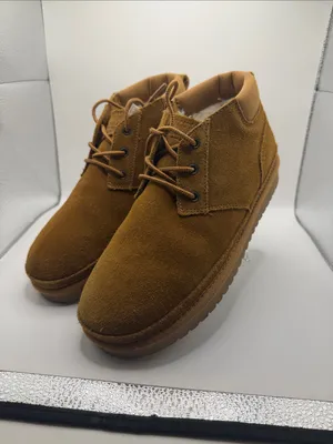 UGG Koolaburra Women's Suede Lace-Up Tan Ankle Booties Faux Fur Lining Size 8 thumbnail 3