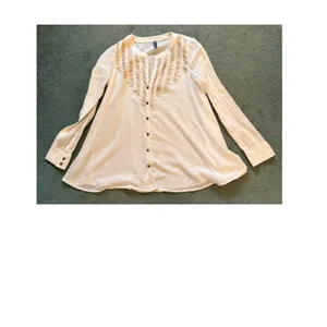 Free People Top Womens Size S White Cotton Long Sleeve Roll Tab Boho Lightweight thumbnail 2