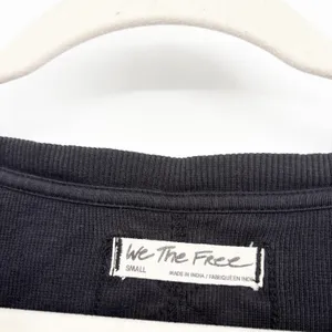 We The Free Free People Womens Black Daisy Chain Cuff Edgy Ribbed Blouse‎ Size S thumbnail 4