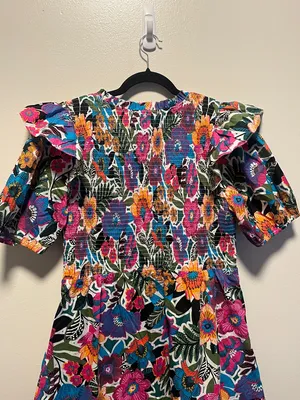 BALTIC BORN (NWT) Kyrie Puff Sleeve Short Dress, Multicolor Floral, Size XL thumbnail 9