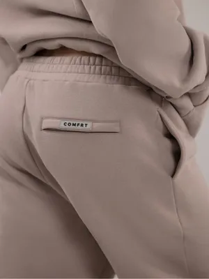 Comfrt Travel Essentials Sweatpants Size Small Bark Beige Zipper Back Pocket thumbnail 2