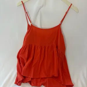 Boutique Women’s Bright Orange Blue Embroidered Summer Sleeveless Blouse thumbnail 2