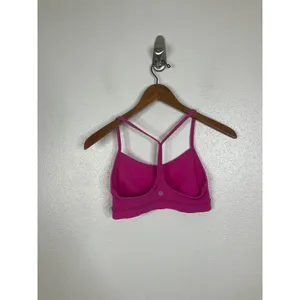 Lululemon Flow Y Bra Pink Nulu Yoga Sports Bra Size 6 W2CT1S thumbnail 2