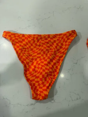 Grey Bandit Orange Geometric String Bikini - Women thumbnail 3
