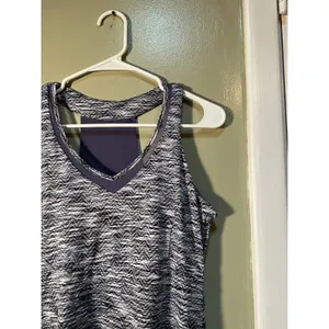 MPG Women's Size Medium Marled Performance Dress Purple Black V-Neck Sleeveless thumbnail 7