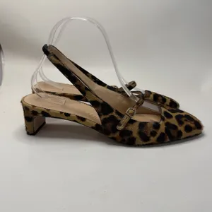 J.CREW Colette Buckle Slingback Leopard Print Calf Hair Kitten Heel Pumps Sz 8.5 thumbnail 4