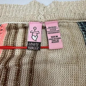 Love on a Hanger Striped Open Front Waterfall Cardigan Sweater Size Medium thumbnail 4