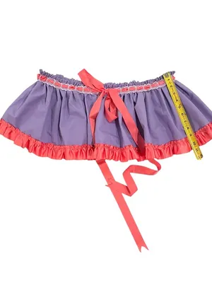 Purple and Pink Ruffle Tutu Skirt with Headband Tie thumbnail 3