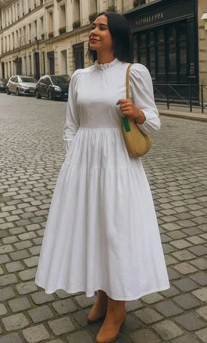 Danielle Bernstein weworewhat long sleeves poplin dress spring french romance thumbnail 1