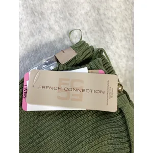 French Connection Womens Olive Green Ribbed Button Front Sweater Dress Small NEW thumbnail 6