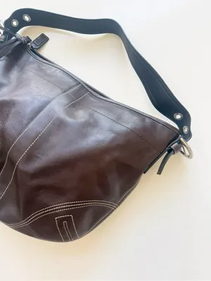 Vintage Coach Y2K 2000s Soho Hobo Brown Leather Shoulder Bag Purse thumbnail 4