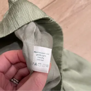 NWT Roller Rabbit Sage Green Satin Textured Drawstring Pull On Pants Size L thumbnail 6