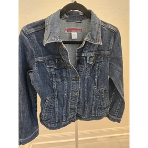 Gap Vintage Denim Jacket Y2K Red Tag M Womens Blue Medium Wash Trucker Jean thumbnail 2
