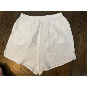 Vitamin A White Shorts 100% Linen Swim Coverup Pull On NEW Sz XS NWT thumbnail 4