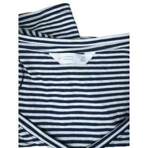 Nautical Preppy Lauren Conrad Top 3X Blue White Striped V-Neck Flutter Sleeve thumbnail 5